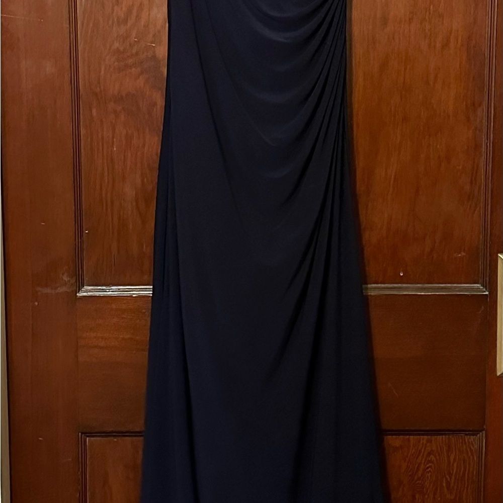 Xscape navy blue dress. - Picture 3 of 6